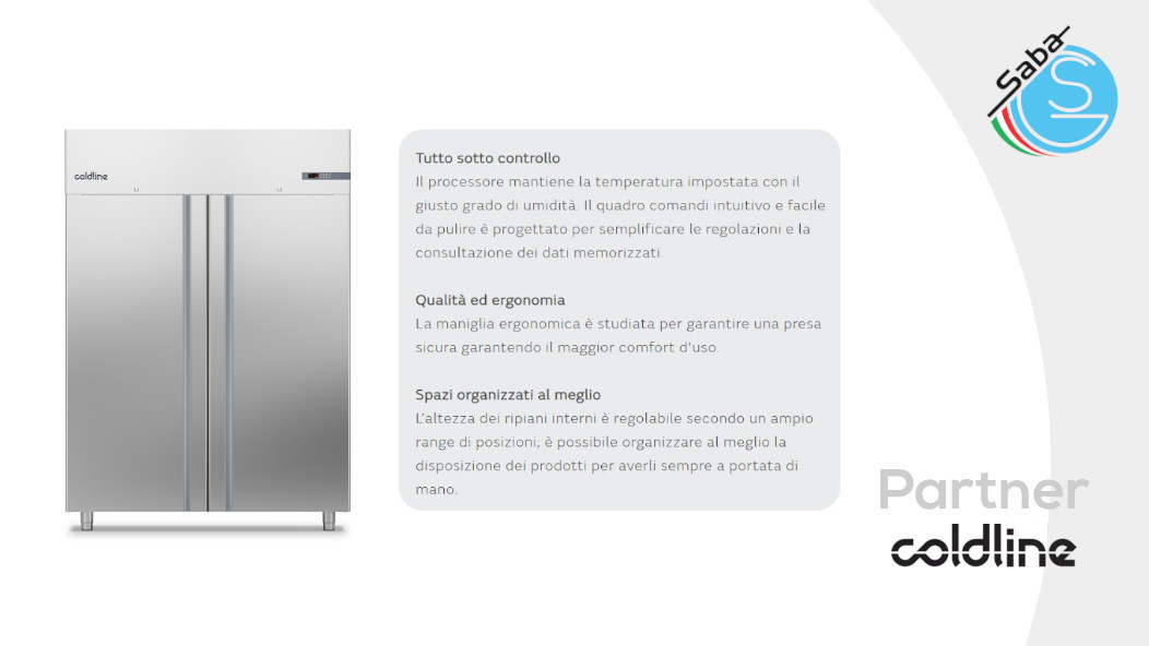 PRODOTTO/I: Armadio freezer Smart 1400 lt -18°-22°C A140/2BE COLDLINE