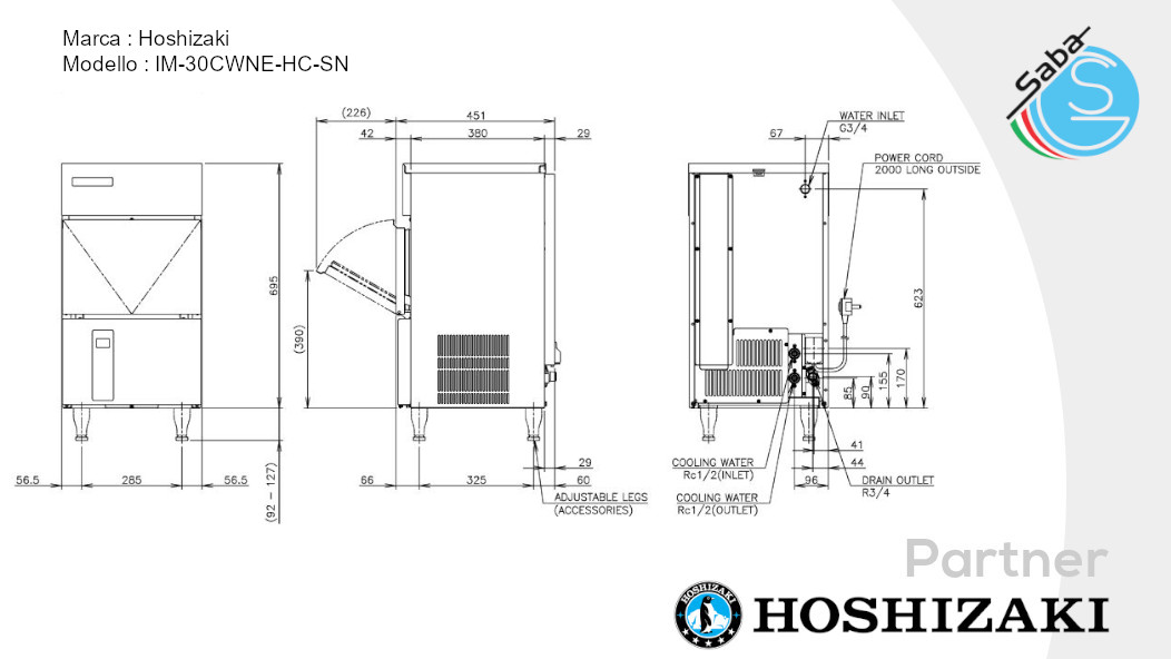 PRODOTTO/I: Fabbricatore di ghiaccio Hoshizaki IM-30 CWNE-HC-SN