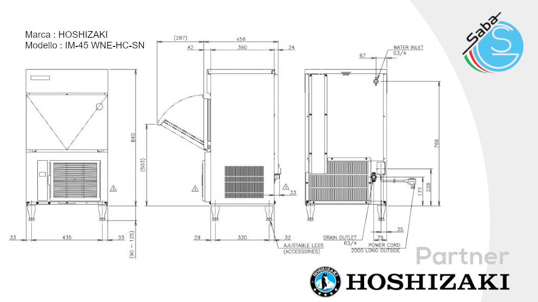 PRODOTTO/I: Fabbricatore di ghiaccio Hoshizaki IM-45 NE-HC-SN