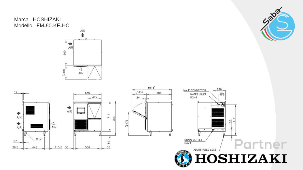 PRODOTTO/I: Fabbricatore di ghiaccio granulare Hoshizaki FM-80-KE-HC