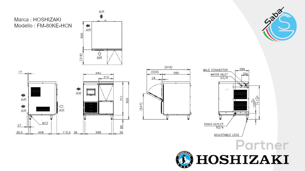 PRODOTTO/I: Fabbricatore di ghiaccio Hoshizaki FM-80KE-HCN